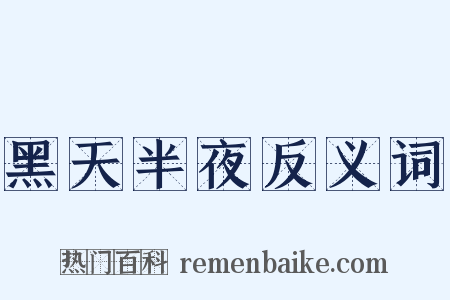 黑天半夜反义词是什么意思的图片